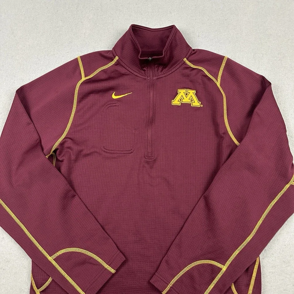 Minnesota Golden Gophers Sweater Men Small 1/4 Zip Nike Dri Fit NCAA Pullover S